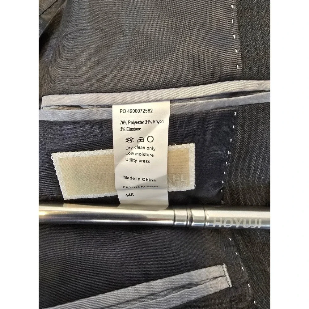 Michael Kors‎ Blazer Sport Coat Two Button Textured Black Size 44S